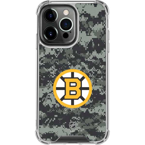 NHL Boston Bruins Camo iPhone 15 Pro Clear Case